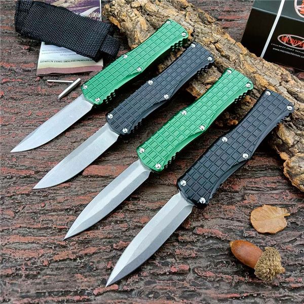 NUEVO MIRCO TECH Neptune Cuchillo automático D2 Hoja de acero Mango de aluminio Camping Al aire libre Autodefensa Cuchillos de combate tácticos EDC Herramienta de bolsillo UT85 BM 3400 4600