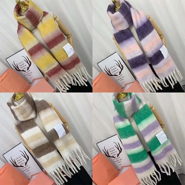 2023 nuova sciarpa di design di lusso leggera sciarpa di lusso da donna autunno inverno calda moda all'aperto sciarpa scozzese arcobaleno 8 colori