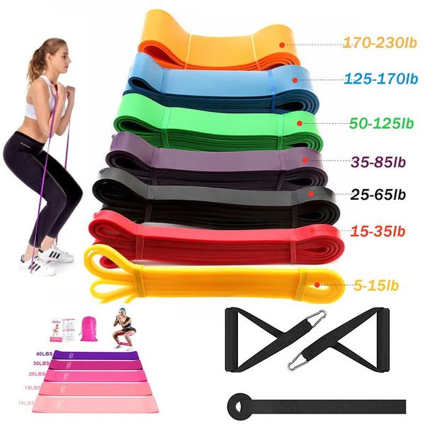 Faixas de resistência 2080mm Pull Up Power Band Set Exercícios Elásticos Borracha para Fitness Home Gym Músculos Crossfit Workout Equipment 231007