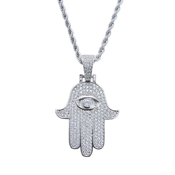 Модные ожерелья-подвески в виде руки Хамса для мужчин и женщин, бриллиантовое ожерелье «Рука Фатимы», Иудейское арабское религиозное защитное ювелирное изделие, настоящие go328z