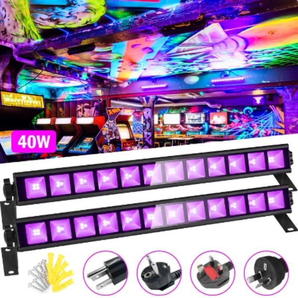 40 LED fluorescenti neri a luce UV per feste 30W 38W Bar Glow In Dark Articoli per feste per luci di scena per feste Blackligh di Natale