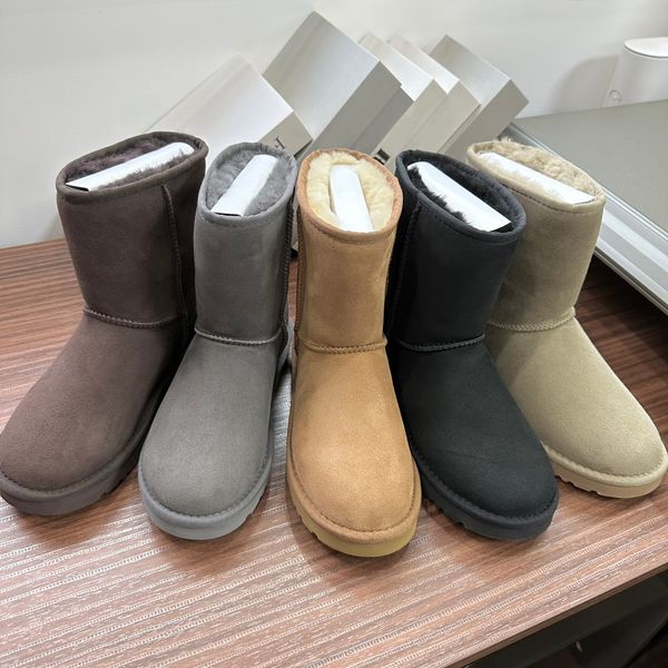 Bota de neve feminina clássica ultra mini bota plataforma australiano designer de inverno Tasman Tazz Botas de pele chinelos castanha areia mostarda semente bege quente sapatos curtos