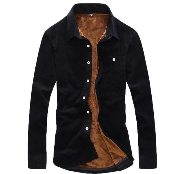 Moda casual masculino barato qualidade camisa de inverno dos homens manga longa térmica quente veludo acolchoado roupas dos homens masculina206k