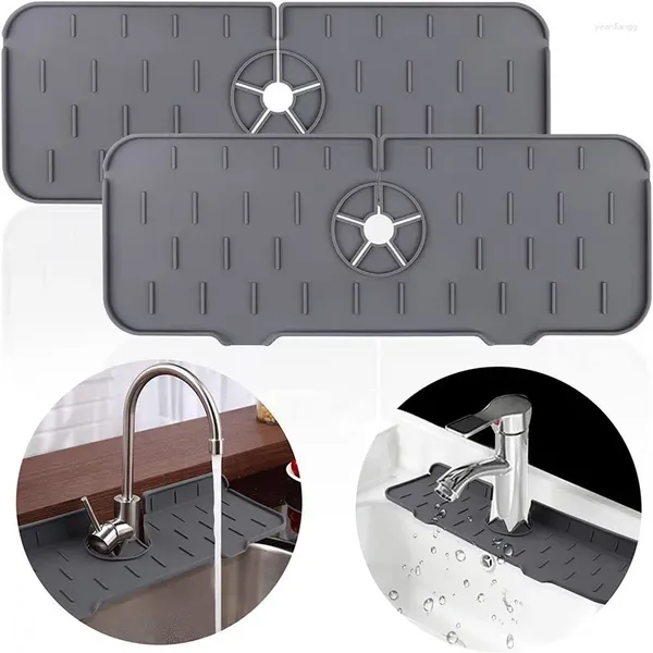 Küche Lagerung Silikon Wasserhahn Ablauf Matte Für Waschbecken Spritzschutz Badezimmer Wasserhahn Catcher Pad Protector Reinigung Zubehör