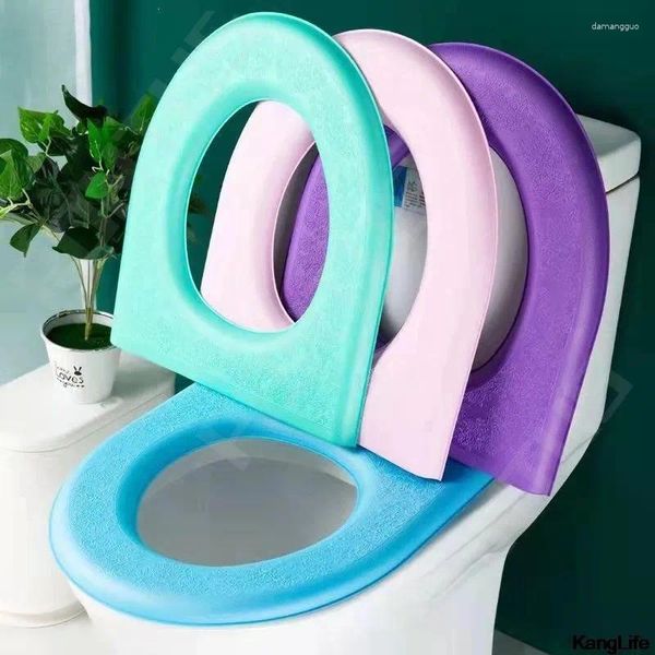 Coprisedili per WC Morbido impermeabile ispessito lavabile in schiuma per bagno Quattro stagioni Accessori per guarnizioni in silicone riutilizzabili per la casa