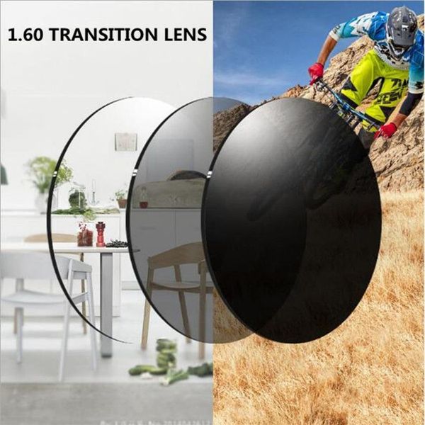 HQ Alışılmış Geçiş Pochromy Reçine Lens UV400 Gri ​​Kahverengi Renk Reçeteli Güneş Gözlüğü Hafif İnce 1 6index For232t