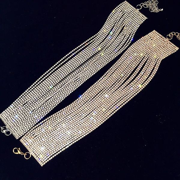 Colliers Luxus-Strass-Choker-Kristall-Maxi-Statement-Halskette, mehrschichtige Hochzeits-Choker-Halskette, Modeschmuck-Accessoires 231007