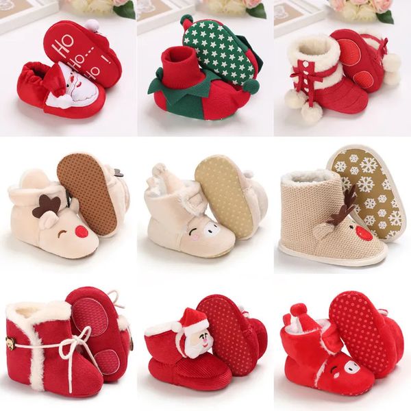 First Walkers Weihnachten Warme Weiche Schuhe Baby Kleinkind Winter Jungen Mädchen Weihnachten Cosplay Niedlichen Cartoon Kinder Tier 231007