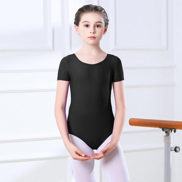 Sahne Giymek Aoilisey Bale Dans Tertenci Kızlar İçin Toddler Kısa Kollu Jimnastik Tek Parça Bodysuit Çocuklar Göbek Kıyafet Kostüm Kostüm