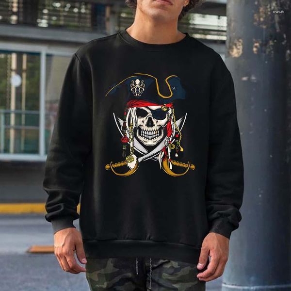 Felpe con cappuccio da uomo Teschio pirata Halloween Ragazzini Ragazze Bambini Adolescenti Felpe Uomo Donna Streetwear Girocollo Top con cappuccio Hip Hop Cotone