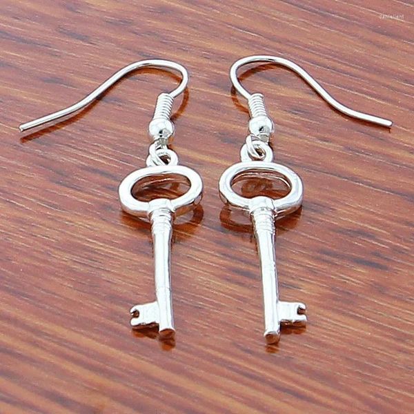 Orecchini pendenti di alta qualità in argento sterling 925 alla moda con testa rotonda, gioielli chiave, donne, Natale, San Valentino, moda, regalo per feste