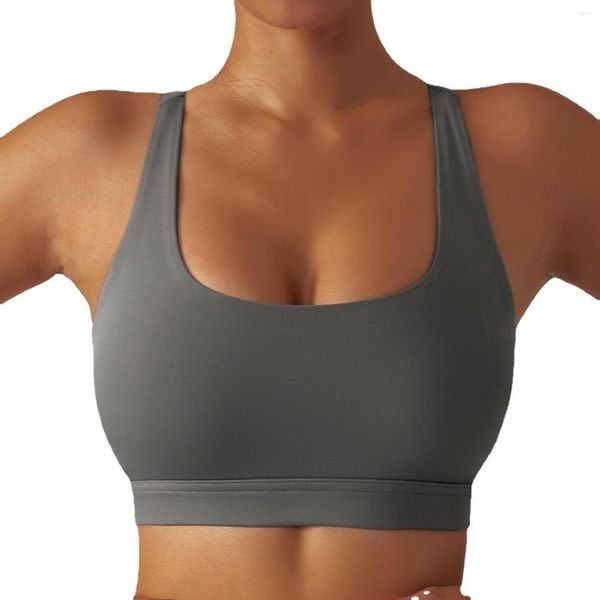 Yoga outfit suporte sutiã fitness feminino secagem rápida correndo esportes roupa interior feminino treino acolchoado regata cortada