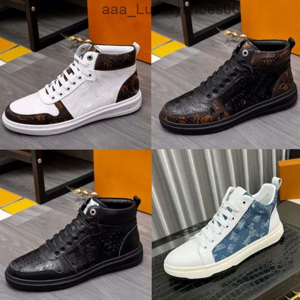 Louies Vuttion Sneakers teto designer retrô sapatos casuais altos homens tênis clássicos brancos em couro preto marcas famosas c qgn1 luis viton lvse sapatos mcdh