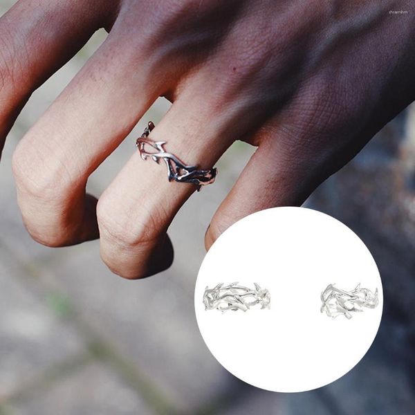 Küme halkaları punk moda düzensiz dikenler çift retro hip-hop kişilik erkekler için ayarlanabilir parmak yüzüğü kadın severler takı hediyeleri
