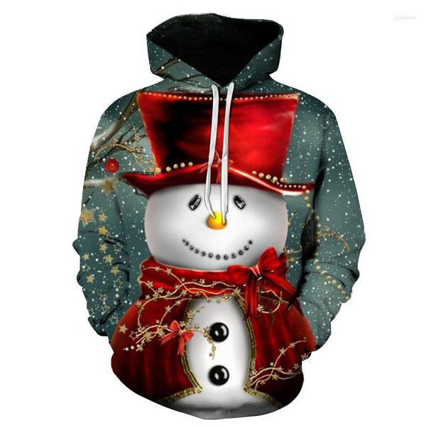 Männer Hoodies Santa Claus 3D Gedruckt Weihnachten Schneemann Grafiken Damen Kleidung Trend Persönlichkeit Hoodie Männer Sweatshirt