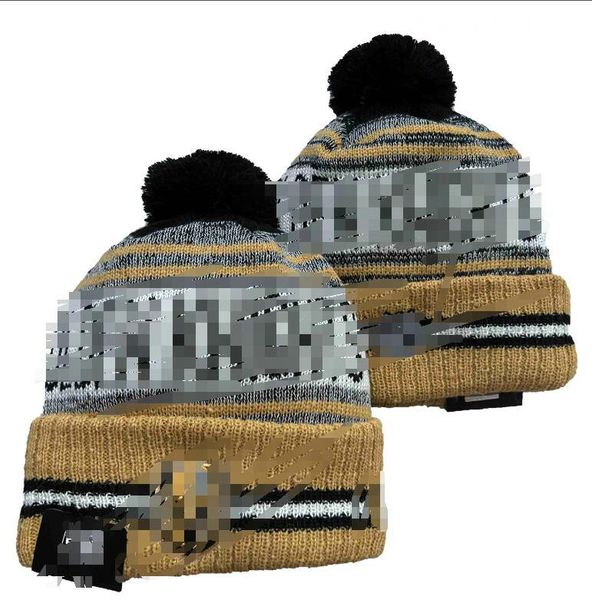 Vegas Altın Beanies Bobble Hats Beyzbol Hokey Top Kapakları 2023-24 Moda Tasarımcı Kova Şapka Şapkalı Örgü Sahte Pom Beanie Noel Şapkası Spor Örgü Şapkaları