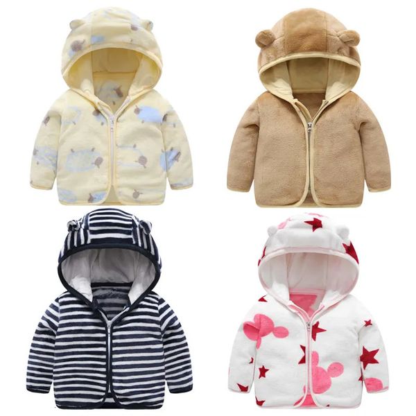 Jaquetas Bebê Meninas Meninos Coral Fleece Com Capuz Outerwear Snowsuit Outono Criança Crianças Quentes Casacos de Algodão 16 Anos Crianças Jaqueta 231007