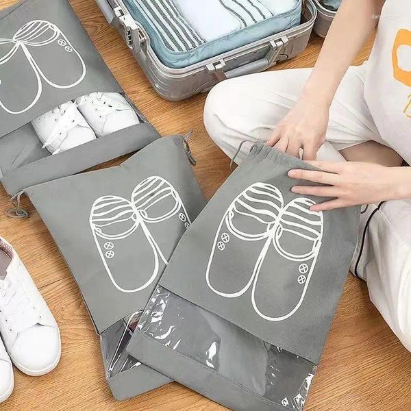 Depolama Kutuları 10/5 PCS Ayakkabı Çantası Gardıropu Organizatör Dokumalı Taşınabilir Seyahat Su geçirmez Giysi Sınıflandırma