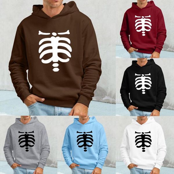 Herren-Kapuzenpullover, Herren-Halloween-Mode, locker, bequem, bedruckt, mehrfarbig, Kapuzenpullover, Retro-Sweetshirts