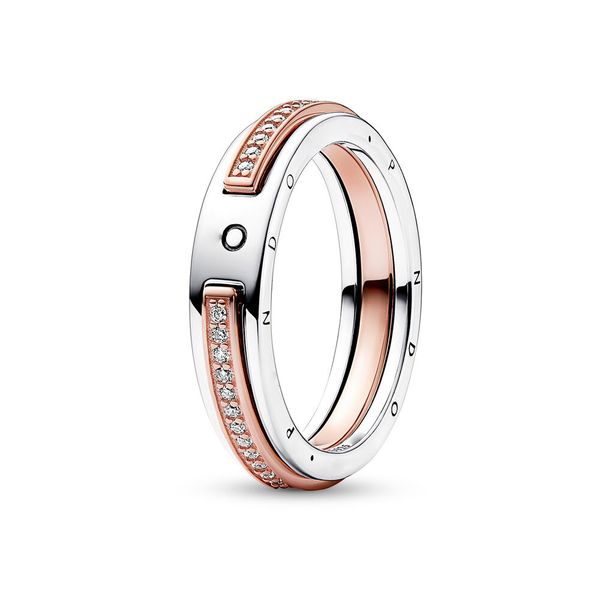 Nuovo di alta qualità popolare argento sterling 925 a buon mercato firma in oro rosa e anelli bi-materiale pavimenta per le donne gioielli originali Pan Dora