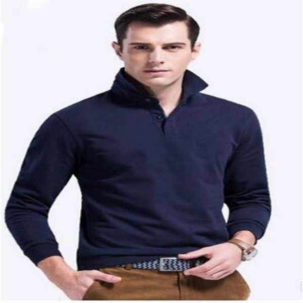 Autunno Nuova grande piccola polo in coccodrillo cavallo per uomo Ricamo Luxury Casual Slim Fit T-shirt elegante con manica lunga risvolto s193C