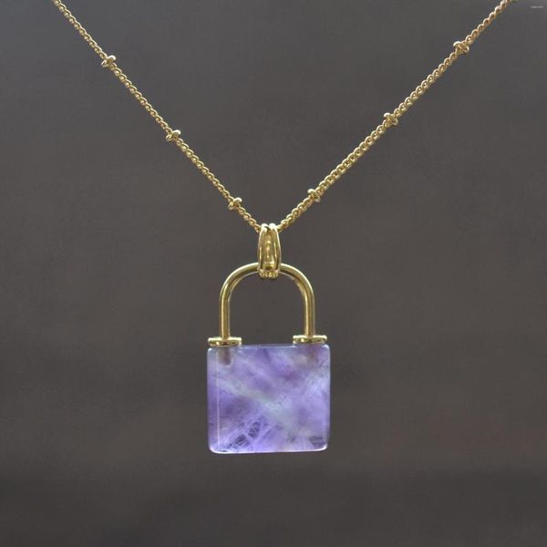 Anhänger Halsketten Natur Tigerauge / Amethyst Rosenquarz Schloss Halskette Mode Frauen Schmuck