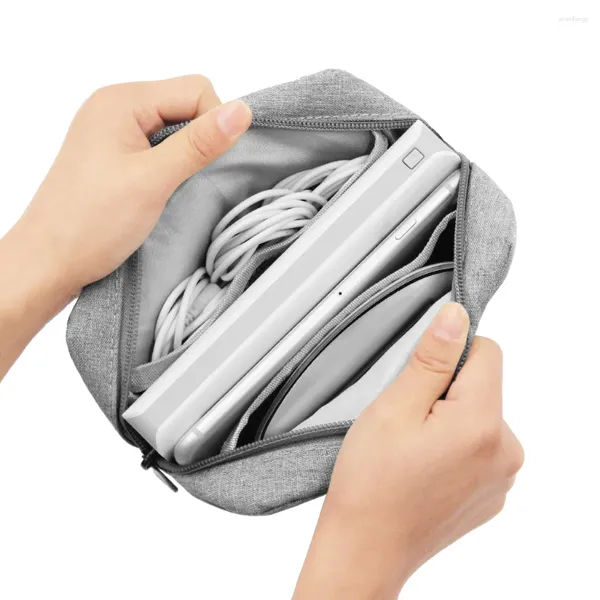 Sacos de armazenamento Saco de transporte portátil para viagem para acessórios eletrônicos Gadgets Organizador Bolsa Power Bank Cabos de telefone celular Adaptador AC