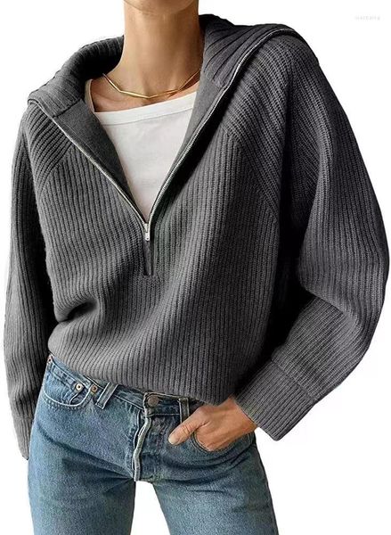 Женские свитера с застежкой-молнией Ted, женский вязаный крючком топ Y2k, пуловеры с длинными рукавами, весенне-осенне-зимний джемпер, уличная одежда Sueter Mujer