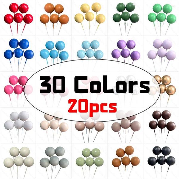 Attrezzi per torte 20 pezzi Toppers palline in metallo argento oro 2-4 cm diverse dimensioni colorate per decorazioni natalizie per matrimoni Brithday