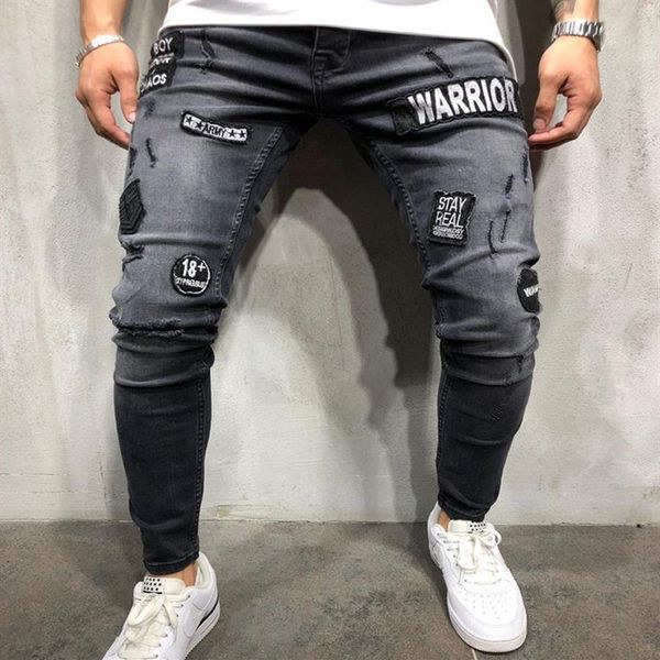 Мужские джинсы 2021, модная мужская вышивка в стиле хип-хоп, тонкая мужская узкая одежда, азиатский размер 292t