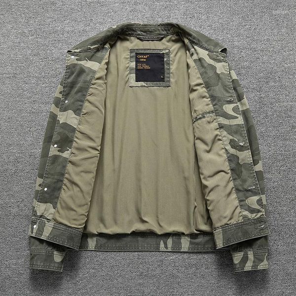 Herrenjacken Frühling Herbst Militärjacke Männer Outdoor Fashion Camouflage Cargo Baumwolle Atmungsaktiv Windjacke Taktischer Mantel