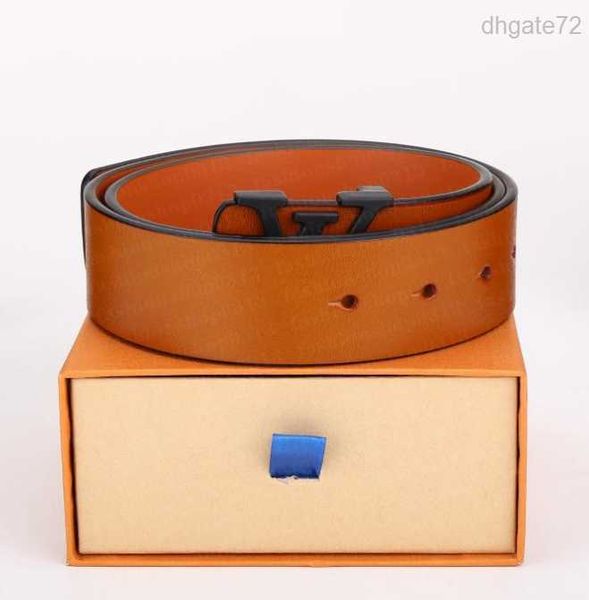 cintura da uomo Lettera fibbia liscia Cintura di design Uomo Donna Uomo Classico Moda Casual Pelle BI3V 9MMY