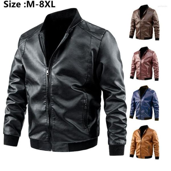 Jaquetas masculinas 2023 moda motocicleta jaqueta de couro oversized casual para homens vintage preto motociclista bolso zíper