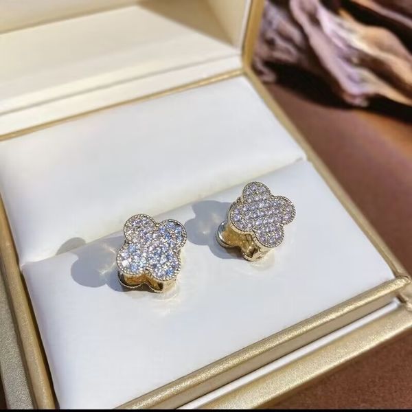 Brincos de garanhão de luxo designer brinco trevo pérola madrepérola 18k banhado a ouro ágata anel de orelha mãe dia festa de casamento presente jóias2 m4ky