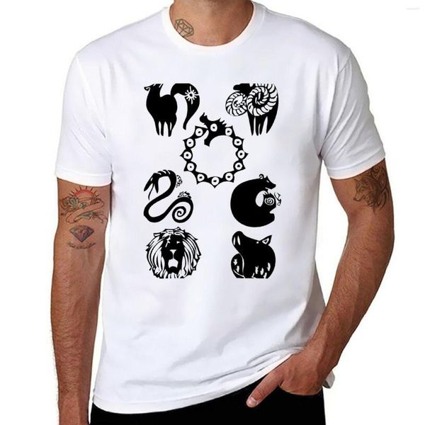 Herren-Poloshirt „Seven Deadly Sins“-T-Shirt mit Animal-Print für Jungen, grafische T-Shirts, schwere T-Shirts