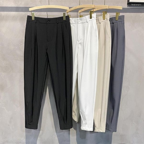 Abiti da uomo Grandi pantaloni a nove punte Pantaloni classici casual Poliestere da uomo Harem sottile e traspirante per la festa