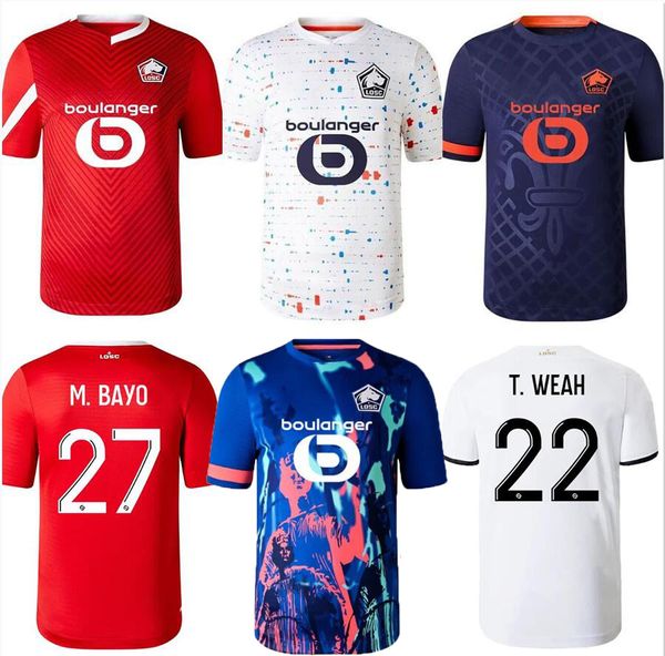 2023 2024 LOSC Lille Camisas de futebol Home Away 3º 4º CABELLA J DAVID FONTE BAMBA OUNAS camisa de futebol Lille Olympique M.BAYO maillot Homens Equipamento 23 24 temporada jersey