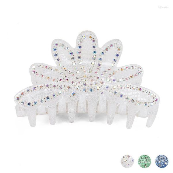 Grampos de cabelo flor acessório ornamento jóias para mulheres meninas faísca strass garra-titular tiara festa nupcial