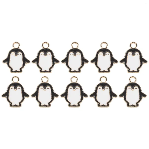 Ожерелья с подвесками, 10 шт., разноцветные подвески в виде пингвинов из сплава, подвески, аксессуары для самостоятельного изготовления ювелирных изделий, серьги, цепочка на свитер
