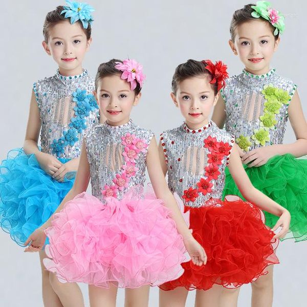 Palco desgaste crianças menina balé cisne vestido meninas salão de baile para dança traje desempenho dança