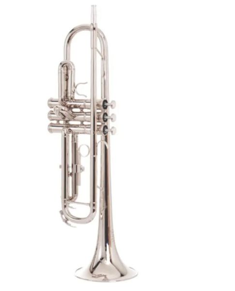 SADSN STR-180N Труба Bb, латунная, никелированная, плоская труба B, профессиональный музыкальный инструмент с футляром для мундштука