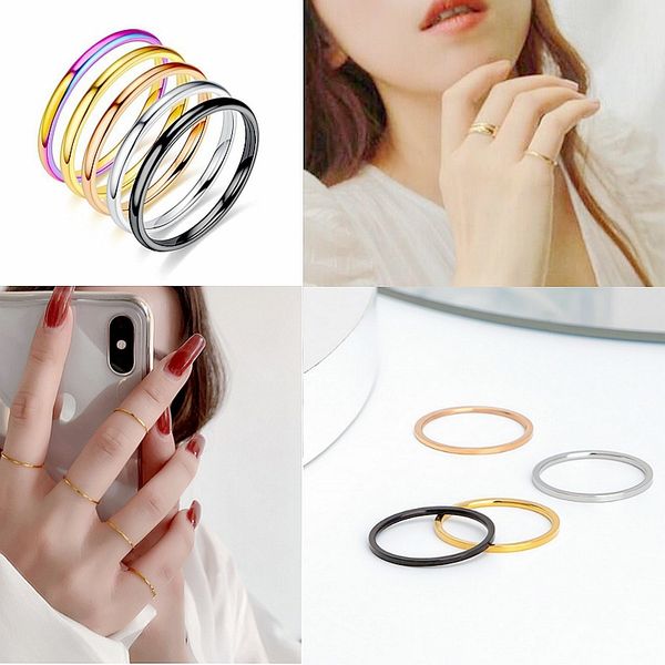 Классический INS стиль 2 мм кольцо из нержавеющей стали обручальные кольца ювелирные изделия для женщин подарок