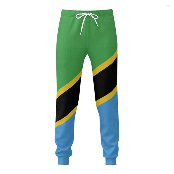 Pantaloni da uomo Pantaloni sportivi da uomo con bandiera della Tanzania con tasche Pantaloni da jogging per uomo Sport Casual con coulisse in felpa