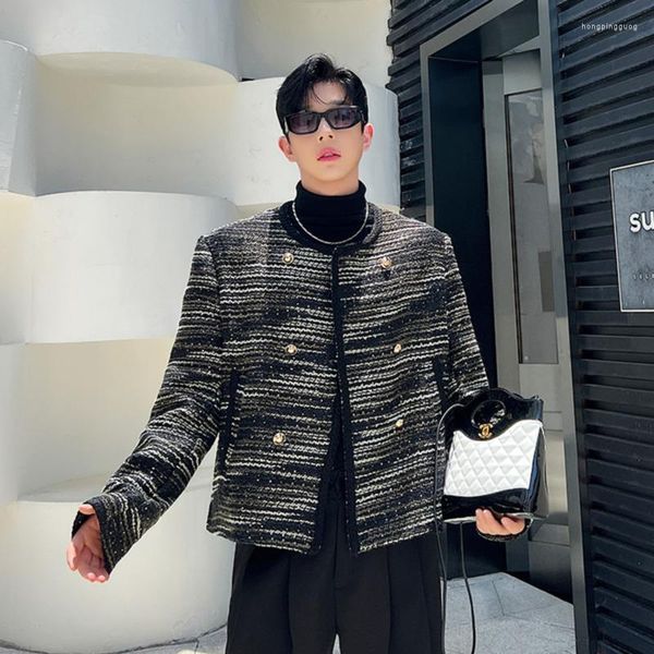 Giubbotti da uomo SYUHGFA Tendenza Cappotto di lana Fashon Versatile Casual Streetwear Autunno Inverno Uomo Cardigan di lana 2023 Stile coreano