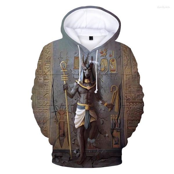 Herren Hoodies Hoodie 3D Ancient Black Egyptian Art Bedruckte Tops Sweatshirts Herbst Unisex Casual Pullover Harajuku Streetwear Kleidung