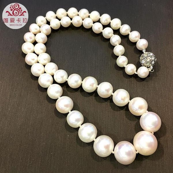 Чокеры WEICOLOR от маленьких до больших размеров, около 7-13 мм, ожерелье из белого натурального пресноводного жемчуга, отличающее вас от 236z