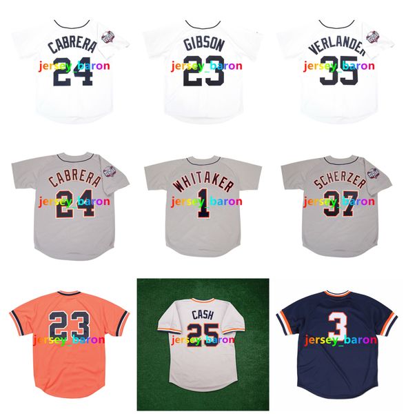 Miguel Cabrera Justin Verlander 2012 Dünya Serisi Tigers Tigers Beyzbol Forması Lou Whitaker Max Scherzer Kirk Gibson Prens Fielder Al Kaline Norm Nakit Fielder Boyutu S-4XL