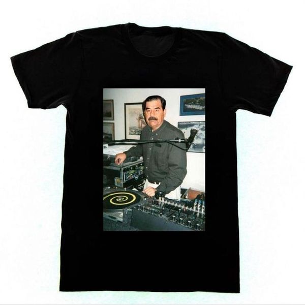 Erkek Tişörtleri Moda Markası Üstleri Erkek Tshirt Erkekler DJ Saddam Hussein T-Shirt Teknikleri 1200 Irak Evi EDM Hip Hop Pamuk Tees201Q