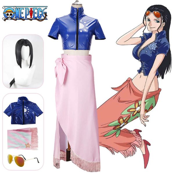 Anime Nico Robin Cosplay Miss Allsunday Costumi Cosplay Abiti Abiti Parrucca Costume di Carnevale di Halloween per le donnecosplay