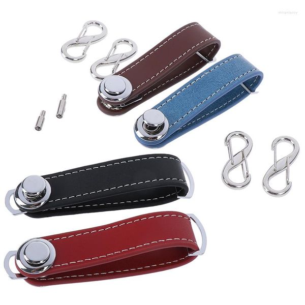 Porte-clés Portable créatif porte-clés en alliage de Zinc en cuir porte-clés décoration charme cadeau organisateur